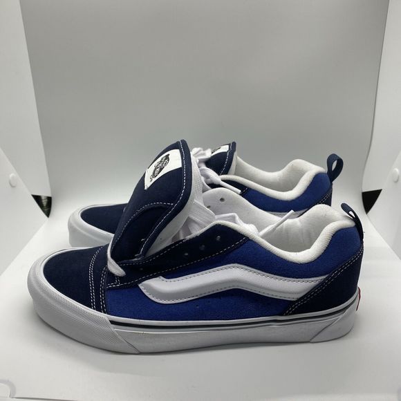 NWOT Vans Knu Skool Skate Sneakers Navy/True White VN0009QCNWD 721356 M8 W9.5 - Picture 8 of 11